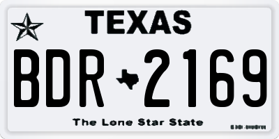 TX license plate BDR2169