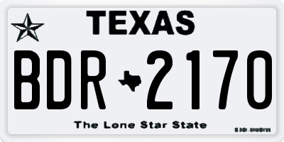 TX license plate BDR2170