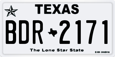 TX license plate BDR2171