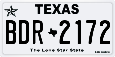 TX license plate BDR2172