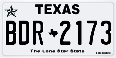 TX license plate BDR2173