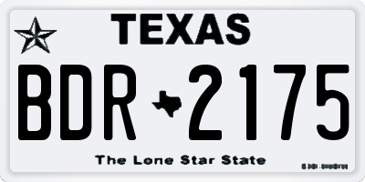 TX license plate BDR2175