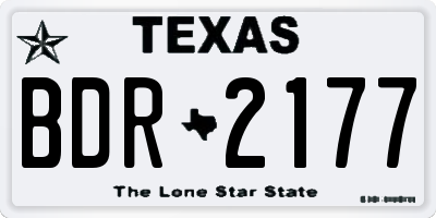 TX license plate BDR2177