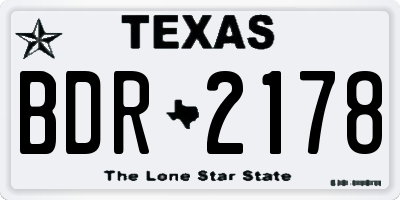 TX license plate BDR2178