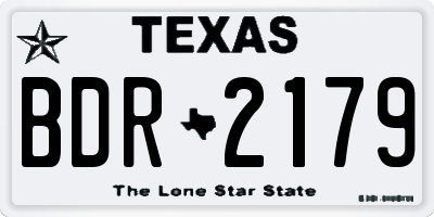 TX license plate BDR2179