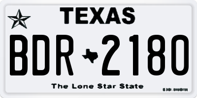 TX license plate BDR2180