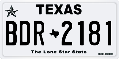 TX license plate BDR2181