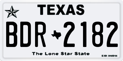 TX license plate BDR2182