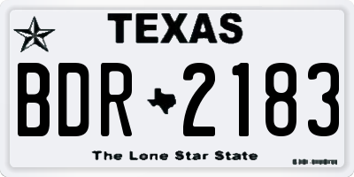 TX license plate BDR2183