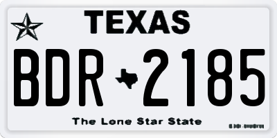 TX license plate BDR2185