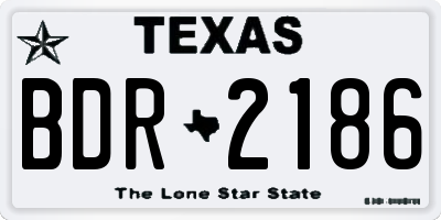 TX license plate BDR2186