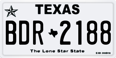 TX license plate BDR2188