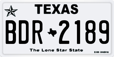 TX license plate BDR2189
