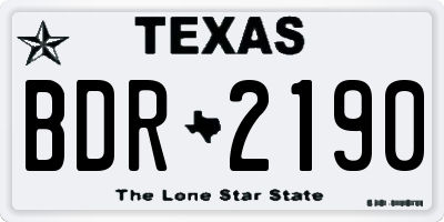 TX license plate BDR2190