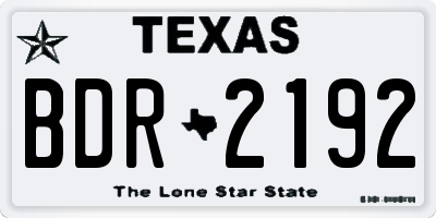 TX license plate BDR2192