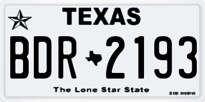 TX license plate BDR2193