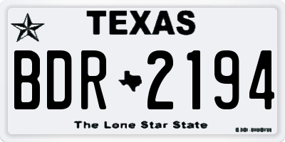 TX license plate BDR2194