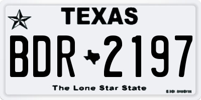 TX license plate BDR2197