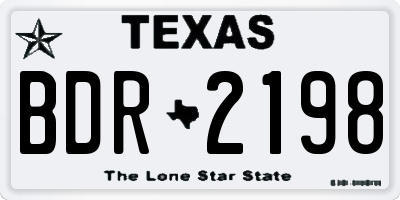 TX license plate BDR2198