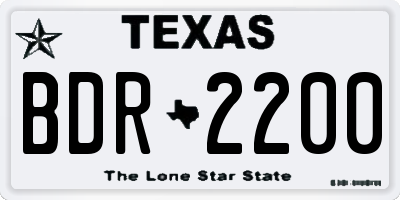 TX license plate BDR2200