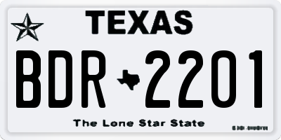 TX license plate BDR2201