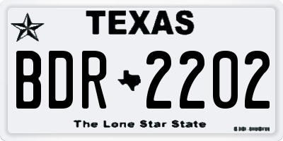 TX license plate BDR2202