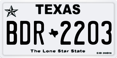 TX license plate BDR2203
