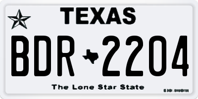 TX license plate BDR2204