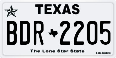 TX license plate BDR2205