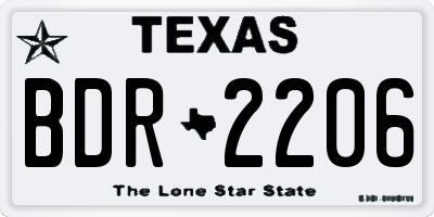 TX license plate BDR2206