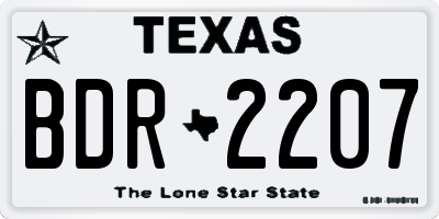 TX license plate BDR2207