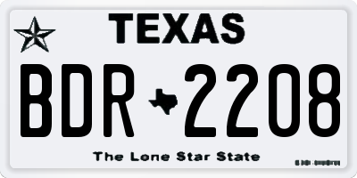 TX license plate BDR2208