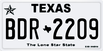 TX license plate BDR2209