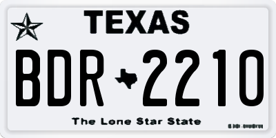 TX license plate BDR2210