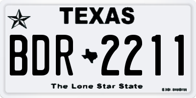 TX license plate BDR2211