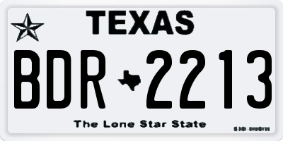 TX license plate BDR2213