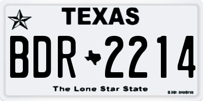 TX license plate BDR2214