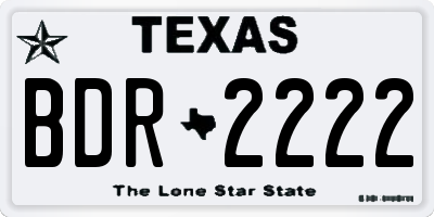 TX license plate BDR2222