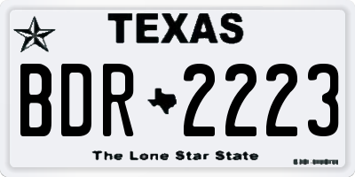 TX license plate BDR2223