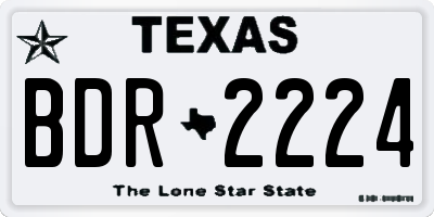 TX license plate BDR2224