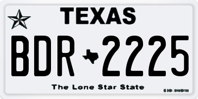 TX license plate BDR2225