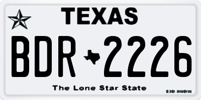 TX license plate BDR2226