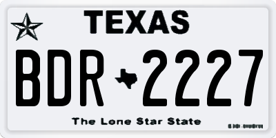 TX license plate BDR2227