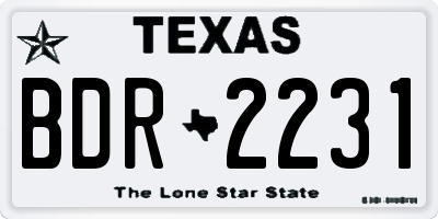 TX license plate BDR2231