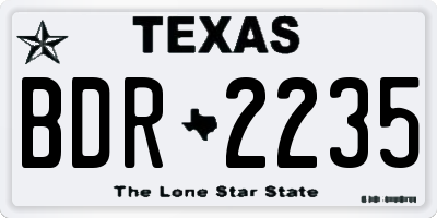 TX license plate BDR2235