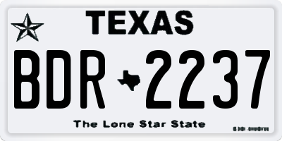 TX license plate BDR2237