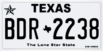 TX license plate BDR2238