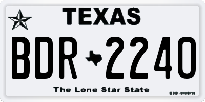 TX license plate BDR2240