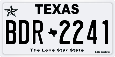TX license plate BDR2241