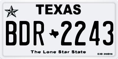 TX license plate BDR2243